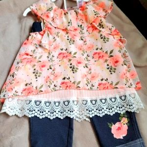 5t floral/Jean outfit